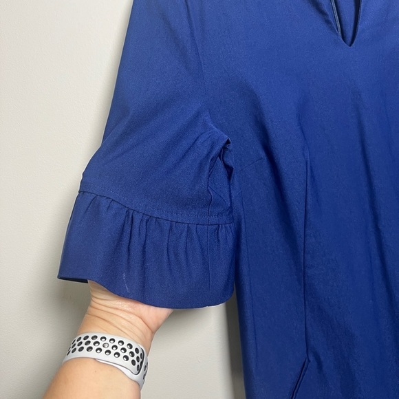 Sara Campbell Ruffled V-Neck Bell Sleeve Shift Dress - Picture 4 of 6